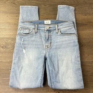 Hudson Women’s Mid Rise Natalie Ankle Skinny Jeans, distressed, size 25